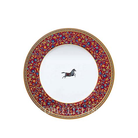 red hermes plates|Hermes equestrian plates.